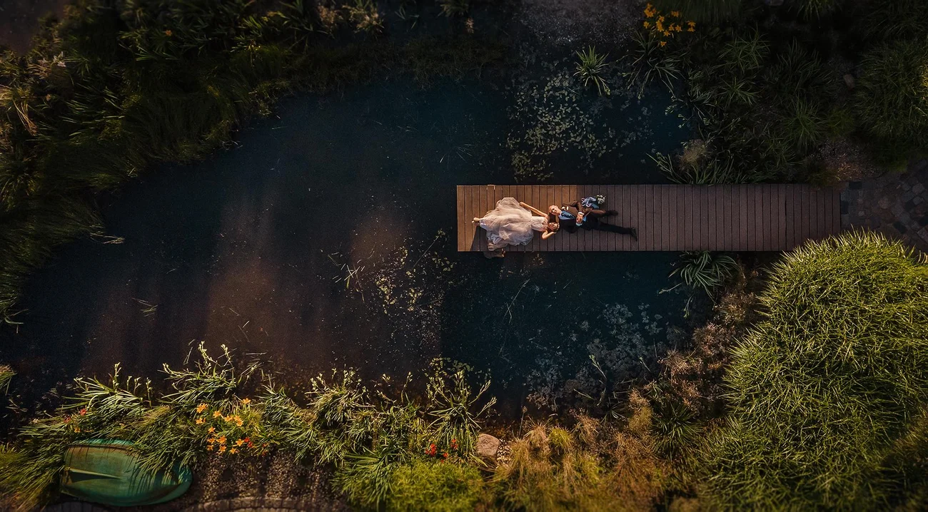 Zdjęcie ślubne z drona