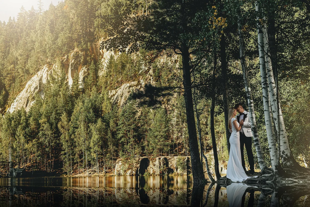 Klaudia i Adrian - plener ślubny w skalnym mieście Adršpach